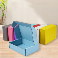 Boîte en carton ondulé bleu personnalisée, écologique, robuste, recyclable, haut de gamme, pour emballage de vêtements, avec pelliculage mat