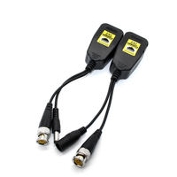 Transmetteur Balun Vidéo 2-en-1 8MP BNC RJ45 pour Caméra IP, Système de Surveillance CCTV sur Paire Torsadée, Convertisseur UTP 300 Mètres pour Moniteur