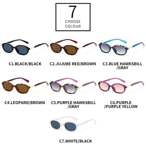 Logo Custom 2026 Retro Unisex Colorful <b>Leopard</b> <b>Print</b> Light Weight UV400 Full Rim Small Frame Oval <b>Sunglasses</b> - Product Image 5