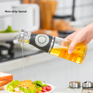 Distributeur d'huile d'olive et de <span class=keywords><strong>vinaigre</strong></span> <span class=keywords><strong>comestible</strong></span> de cuisine avec mesures pour bouteilles en verre de 500ml Ensemble de luxe - Product Image 3