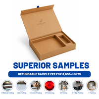 Boîte cadeau rigide magnétique en papier kraft, estampage à chaud, gaufrage, écologique, recyclable pour l'électronique et les articles de première nécessité