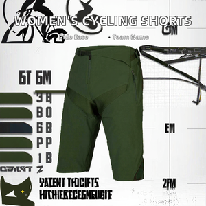 Shorts de cyclisme pour femmes adultes avec coussinets en chamois haute densité, écologiques, confortables pour les longues séances de vélo, nom d'équipe personnalisé - Product Image 2