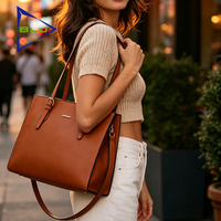 Set Tas 4 in 1 Desain Fashion LOGO Custom, Tas Tote Kulit PU, Dompet, Tas Clutch, Tas Tangan Wanita, Set Tas Tangan Custom untuk Wanita