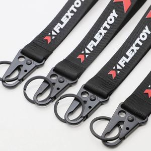 Wholesale Custom Logo Nylon Tactical <b>Key</b> Holder <b>Lanyards</b> <b>for</b> Urban Lifestyle Merchandise Studio Branding Fabric Keychains - Product Image 2
