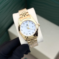 Montre automatique à lunette cannelée, bracelet style Jubilé, verre saphir, fenêtre de date, acier inoxydable, montre pour homme