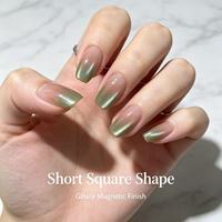 Colle pour faux ongles en acrylique dégradé couleur aurore, pré-dessinés style français, forme carrée/amande, 10 pièces pour usage quotidien