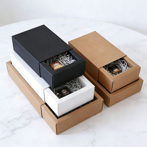 Boîte cadeau rigide coulissante mince en kraft de luxe personnalisée, boîtes de rangement pour cosmétiques, parfums, bijoux, emballage - Product Image 2