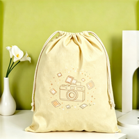 Sac à cordon personnalisé en toile, grand format, motif dessin animé simple, avec poignée, réutilisable, écologique, pour l'organisation de voyages et les cadeaux promotionnels