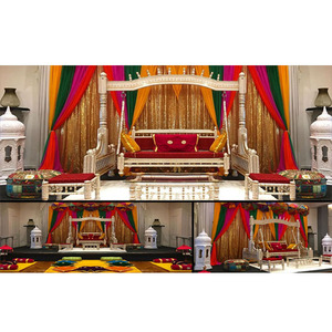 Muslim Mehndi Decoration <b>Swing</b> With Moroccan New <b>Wooden</b> Handicraft <b>Swing</b> With Moroccan Lamps Traditional Wedding Mehndi <b>Swing</b> - Product Image 1