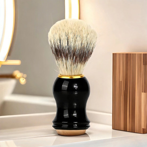 Spazzola da Barba Vintage per Uomo con Setole Morbide in Nylon e Manico in Legno, Ideale per Schiuma da Barba, Viso e <span class=keywords><strong>Collo</strong></span> - Product Image 2
