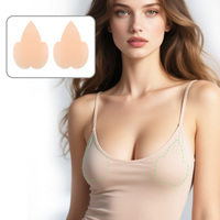 Cache-tétons en silicone réutilisables, lavables, invisibles, auto-adhésifs, forme pêche, pour le quotidien et le sport féminin