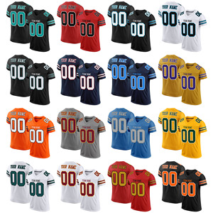 2024 vente en gros hommes grande taille maillot de Football américain brodé Rugby uniforme chemises à manches courtes respirant imprimé pas cher - Product Image 3