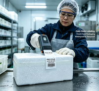 Étiquettes thermiques directes trois-proofes 60x40mm pour l'emballage des aliments frais en chaîne du froid, 800 étiquettes/rouleau