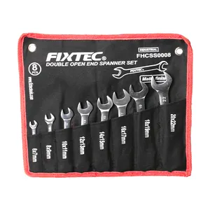 FIXTEC OEM Supported Hand Wrenches Combination Ratchet Spanner Tool Kit Set 8PCS Double Open End Wrench Car Spanner Set