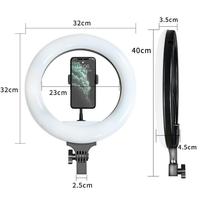 Anneau lumineux LED dimmable de 13 pouces, 5500K, 24W, lumière de studio photo, photographie, diffusion en direct/maquillage avec trépied de 2,1 m, support de téléphone