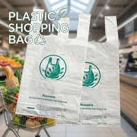 Sacs de transport en PE compostables blanc laiteux, écologiques et réutilisables, type gilet, pour supermarchés, épiceries et emballages d'expositions