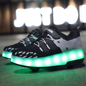 Chaussures pour enfants avec roulettes, lumières LED, dessus en mesh brillant, semelle en caoutchouc, cadeau simple pour garçons et filles - Product Image 3