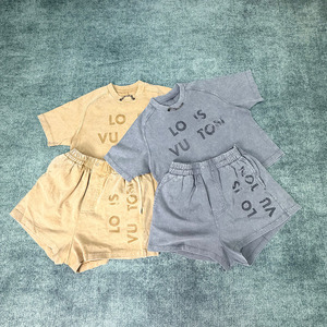 Ensemble <span class=keywords><strong>de</strong></span> T-shirts personnalisés à manches courtes <span class=keywords><strong>en</strong></span> coton respirant avec fermeture éclair, col élastique, imprimé caoutchouc vintage, délavage effet neige, style décontracté - Product Image 1