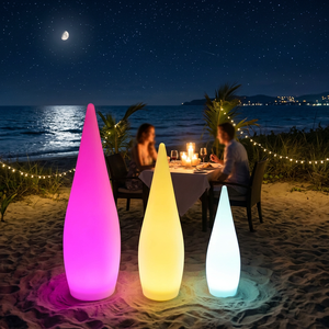 Lampe de sol LED en forme de goutte d'eau, lumière décorative pour pelouse, arrangement d'ambiance pour parc, lampe de sol paysagère en matériau PE - Product Image 6