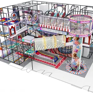 梅兰俱乐部儿童游乐场游戏儿童迷宫风格室内设备，带购物中心的大滑梯