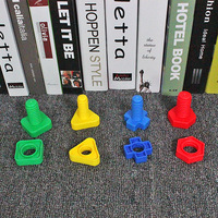 HY Grands ensembles de blocs de construction en plastique avec vis et écrous pour l'éducation précoce STEM, 4-6 ans, pour la maternelle et le jeu sur bureau