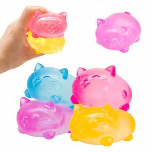 Wholesale <b>Gummy</b> Cat TPR Squishy Ball Fidget Toy Colorful Stress Relief Fatigue Cute Anti-Stress Sensory Boys for Kids Adults - Product Image 4