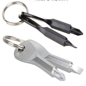 Juego de destornilladores portátiles multifunción de acero inoxidable con llavero para supervivencia al aire libre y uso diario - Product Image 3