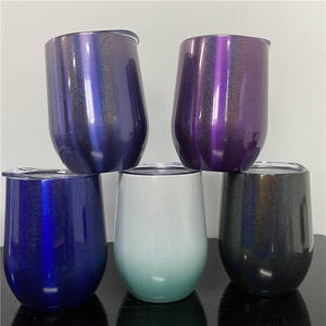 Verre à vin isolé en acier inoxydable, peinture arc-en-ciel, paillettes de caméléon, Double paroi, 304, 12oz, nouveauté - Product Image 3