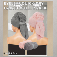 Serviettes de séchage pour cheveux en microfibre 100 x 60 cm, séchage rapide, super absorbantes, lavables en machine, longues, épaisses, bouclées