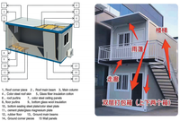 Maison modulaire à deux étages personnalisable, design moderne du milieu du siècle, solutions d'appartement et de bureau, conception en kit, montage facile