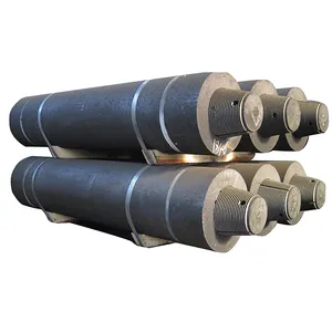 24" Arc Furnace Carbon Graphite Electrodes 600mm With Nipples