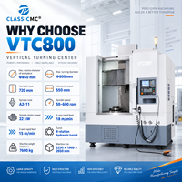 Tour CNC vertical VTC800, diamètre de tournage maximal de 800 mm, tourelle hydraulique à 8 postes pour les pièces de l'aérospatiale, de l'énergie et de la machinerie lourde