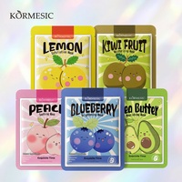 KORMESIC 25ml Masque Facial Exfoliant Certifié Bpom aux Extraits de Fruits (Kiwit, Myrtille, Pêche, Citron) pour Éclaircir et Apaiser la Peau