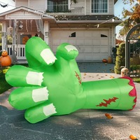 Décoration de jardin extérieure géante gonflable en forme de main pour Halloween, fabriquée par l'usine Unigz de Guangzhou, avec éclairage LED