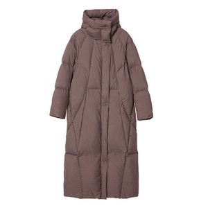 Blouson d'hiver pour <span class=keywords><strong>femme</strong></span> Boying 2025, nouveau, long, à capuche, épais, ample, coupe ajustée, uni, teint, en duvet de canard blanc - Personnalisable - Product Image 5