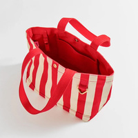 Sac fourre-tout en toile rayé grande capacité pour femme, sac à main de shopping, sac à bandoulière de voyage avec logo personnalisé, vente en gros