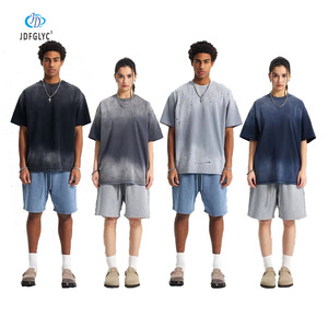 2025 Áo thun nam thương hiệu hợp thời trang Xuân/hè 100% cotton kiểu cổ điển nước rửa cũ với Phun mực nhuộm ngắn tay - Product Image 1