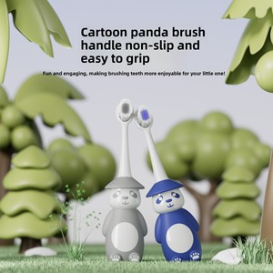 Spazzolino da Denti in Plastica con Setole Morbide a Forma di Panda, Design per Bambini 2-6 Anni, per la Dentizione e la Pulizia dei Denti - Product Image 2