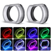 Anneaux halo LED elliptiques RGB 5D de 2,5 pouces, 3 pouces, 5 pouces, caches IP67 étanches DC12-24V pour phare de voiture, 2 pièces/ensemble