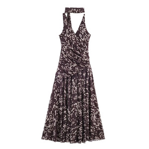 <span class=keywords><strong>Collection</strong></span> Printemps/Été 2026 ZATRHMBM : Nouvelle Robe Plissée à Pois Tendance, Col en <span class=keywords><strong>V</strong></span> Vintage, Robe Élégante pour Femme - Product Image 2
