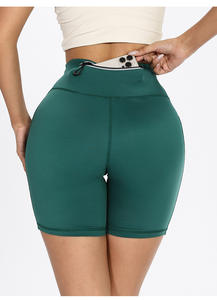 High Waist Quick Dry Yoga Shorts with Elastic Waistband Pocket Tummy <b>Control</b> Breathable Fitness Workout <b>Leggings</b> For Marathon - Product Image 2