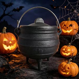 Mediano 1/8 #   <span class=keywords><strong>Caldero</strong></span> de Hierro Fundido con Soporte Metálico y Tapa - Olla de Bruja Potjie de China Continental 4.3'' 320ml - Product Image 5