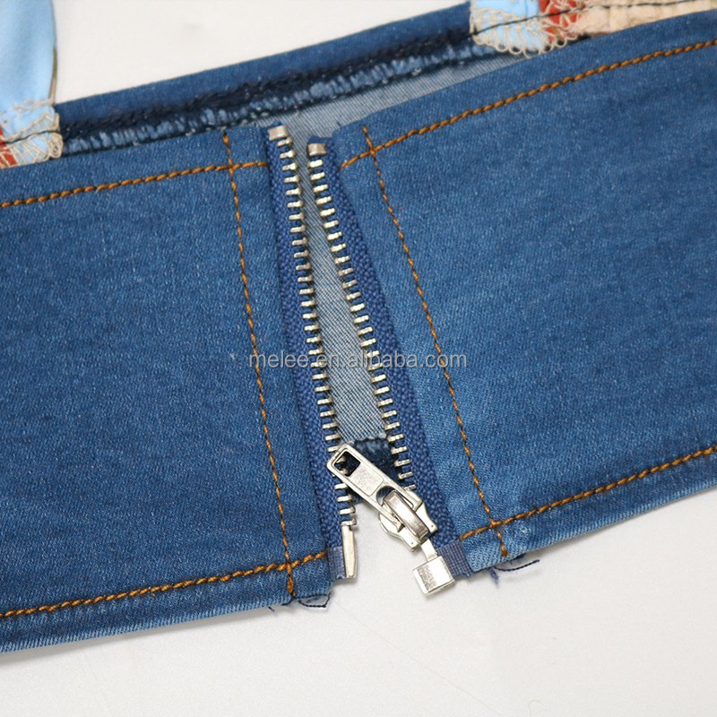 Y208036 Women Paisley Denim Patchwork Two 2 Piece Set Outfits Halter Twist Crop Top & Ruffles Maxi Jean Skirt Set