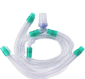 Sirkuit Ventilator pernapasan anestesi tabung halus PVC sekali pakai