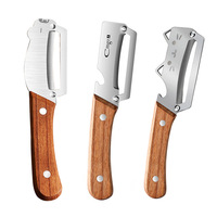 Keukenaccessoires Groenteschiller Flessenopener 2-in-1 RVS Houten Handvat Fruitgereedschap Keuken Gadgets