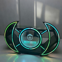 Cabine de DJ moderne avec éclairage LED RGB à changement de couleur, mobilier de bar lumineux personnalisable pour discothèque, salon, salle à manger, événements