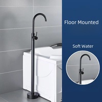 Robinets de douche sur pied à fonction unique de bonne qualité Robinets de douche en cuivre chromé Mélangeur de douche au sol Ensemble de robinets de baignoire