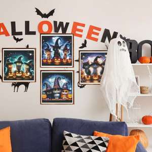 Kit de peinture diamant Raram Phitorns Halloween 15x20cm, éléments amusants, décoration murale DIY faite à la main - Product Image 5