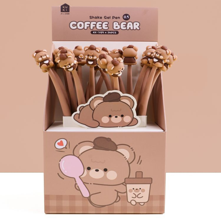 Стираемая гелевая ручка 0,5 мм, забавные гелевые ручки для письма для детей, канцелярские принадлежности для животных, ручка с медведем