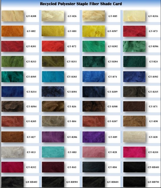 Recycled Polyester Staple Fiber GRS Certified PSF Customized Color 1.2d 1.4d 1.5d Doped Dyed Polyester Staple Fiber Color PSF